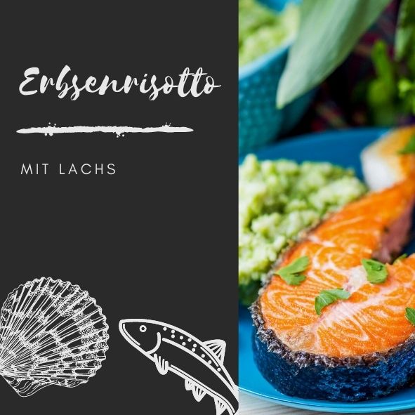 Erbsenrisotto mit Lachs